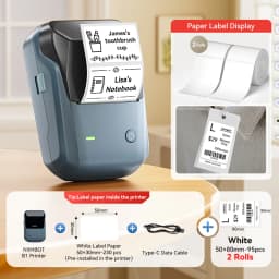 Niimbot B1 Wireless Thermal Label Printer Food Tag Barcode Price Small Business 20-50mm Print Width Label Machine for Home