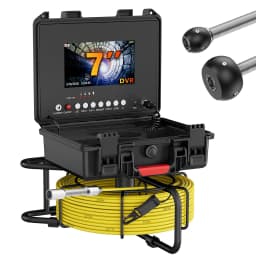7 Inch Sewer Inspection Camera, 17MM Drain Piping Endoscope Camera IP68 Waterproof Industrial Sewer Camera with 12 LEDs 32GB DVR