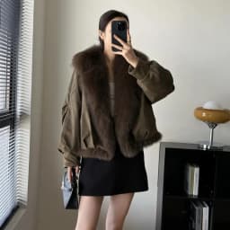 2026 Winter New Solid Color Fur Collar Splicing Versatile Short Jacket Women's Long-sleeved Parker Thickened Down Cotton Jacket