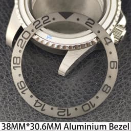 Sloping 38mm * 30.6mm Ceramic/Aluminum Bezel GMT and Diving Watch Insert Fits for 40mm Men's Watch Case Bezel Replacement Insert