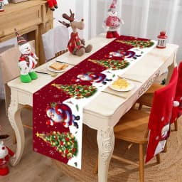 Santa Claus Christmas Table Runner Christmas Decorations For Home 2025 Xmas Table Flag Navidad Noel Gifts New Year Tablecloth