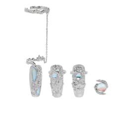 Silver Color Trendy Fashion Nail Ring Armor Set Irregular Adjustable Open Rings Jewelry Accessory for Women Gift Idea