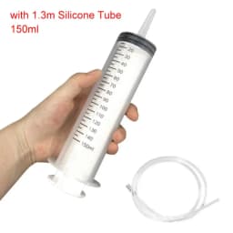 150ml-500ml Large Capacity Syringe Syringes Reusable Pump Measuring 1.3m Tube Feeding Ink Big Syringe Hydroponics Nutrient
