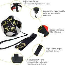 Football Training Belt Adjustable Belt with Ball Elastic Cord Swing Trainer Soccer Practice Ball Control Drills Skills Training