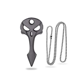 Multi-functional Skull Metal EDC Necklace with Paracord, Alloy Pendant, Portable Emergency Survival Tool for Outdoor Camping