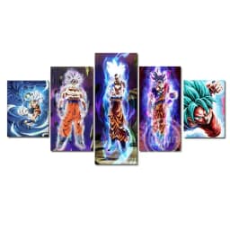 Manga 5 Panels Dragon Ball Goku Super Saiyan Wall Anime Poster Comic Canvas Painting Picture Home Living Room Gift Mural Cudros