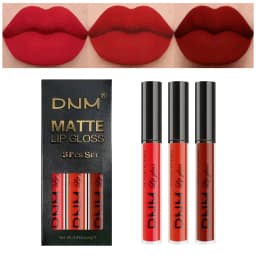 DNM 3PCS Liquid Lipstick Sets Waterproof Matte Black Blue Purple Blue Sexy Lip Gloss Long Lasting Nude Lip Tint Stain Makeup Kit