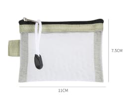 Mini Clear Nylon Mesh Zipper Coin Purse Cute Wallet Portable Credit Card ID Bag Lipstick Pouch Data Line Key Earphone Organizer