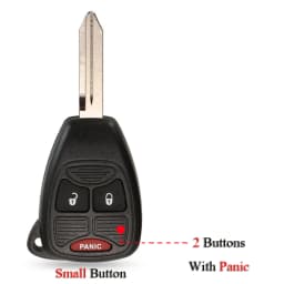 Jingyuqin 10X Car Key Shell Case 2/3/4/5/6 Butto for Chrysler Pacifica Aspen 300 Dodge RAM Caravan Jeep Commander Grand Cherokee