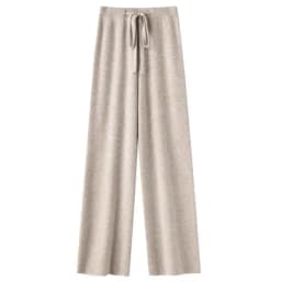 Temperament Cashmere Cloud Pants High Waist Drape Wide Leg Pants Women's White Casual Versatile Knitted Floor-mopping Trousers