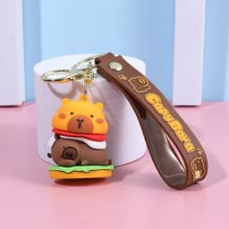 Capybara Keychain PVC Soft Key Accessories Cute Party Gifts for Christmas for Boys and Girls Key Buckles Metal