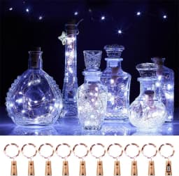 20 LED 10 Packs Wine Bottle Lights Copper Wire Fairy String Light Warm White Bottle Stopper Atmosphere Lamp for Xmas Holiday
