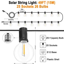 G40 LED String Lights Shatterproof DC24V Wide Voltage Input Low Voltage Lighting Outdoor Waterproof Garland for House Decoration