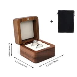 Free Engraving Name Wooden Rings Box Personalized Customization Wedding Anniversary Gift Magnetic Wood Ring Case Ring Bearer Box
