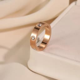 Luxury High Quality Zircon Titanium Steel Ring Korean Fashion Women's Stainless Steel Electroplated Ring Jewelry Party Gift