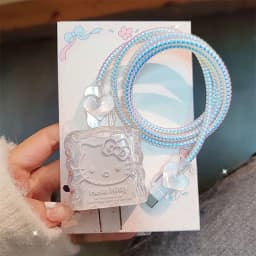 Cartoon Cat Big Ear Dog Charger Shell Cable Protector, Suitable for iPhone 18W/20W Fast Charging Cable Data Anti Drop Charger