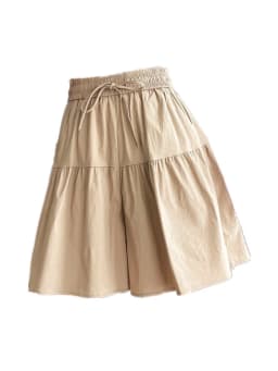 Ice Silk Casual Bloom Short Pants Women's High Waist Loose Thin Wide Leg Five-Quarter Length Commute Style Korean Fashion
