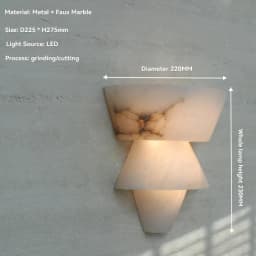 Natural Alabaster Wall Sconces Marble Wall Lamp Bathroom Vanity Light Fixtures White Stone Wall Mount Lamp for Bedroom