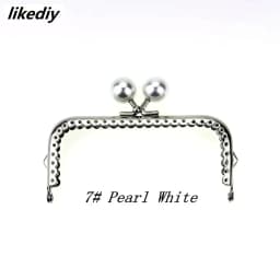 1 Piece 10.5 CM Candy Pearl Head Square Silver Metal Purse Frame Kiss Clasp Lace DIY Bag Accessories