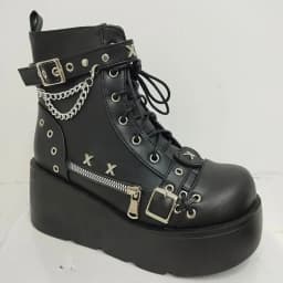 New Gothic Style Platform Vampire Cosplay Women Mid-calf Boots 2024 Winter Wedges Comfy Women Motorcycle Boots Shoes