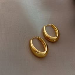 2025 New Classic Copper Alloy Smooth Metal Hoop Earrings For Woman Fashion Korean Jewelry Temperament Girl's Daily Wear Earrings