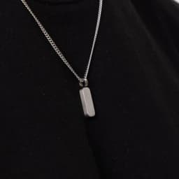 Simple Stainless Steel Brushed Craftsmanship Small Tag Necklace Retro Men Pendant Necklace Fashion Titanium Steel Jewelry