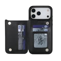 For iPhone 18 Pro/17 Pro Max/17eAir Wallet Case With Card Holder,PU Faux Leather Kickstand Card Slots Case,Double Magnetic Clasp