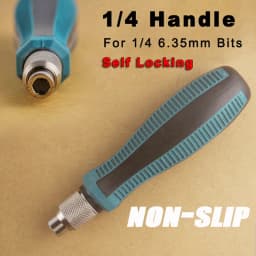 801/802 1/4" Screwdriver Bit Handle PP+PVC - Fits 5MM 6MM 1/4(6.35mm) Bits, For Round Screwdrivers, Threaded/Self-Locking