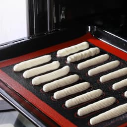 Reusable Perforated Silicone Baking Mat & Steaming Mesh, Non-Stick Oven Liner with Eclair & Round Choux Puff Pattern for Cookies