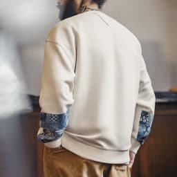 Maden Vintage Boro Patchwork Sweatshirt Casual Round-Neck Tops Men's Classic Pullover for Spring and Autumn Fashion Streetwear