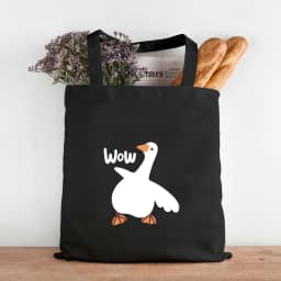 Funny Honk Untitled Goose Game Frog Pingu Duck Cute Cartoon Girl Women Canvas Shoulder Shopping Book Cotton Handbag Eco Tote Bag