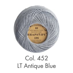 Rhapsody Premium Size 80 Cotton Crochet Thread 100% Egyptian Mercerized Singed 13 Colors 10G Tatting Needlepoint Bobbin Lace