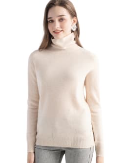 100% Merino Wool Turtleneck Sweater Women's Clothing Pullover Turtleneck Sweater Fall Winter Jumper Long Sleeve Knitted Warm Top