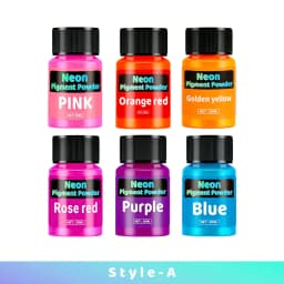Fluorescent Powder, Fluorescent Mica Pigment, 12 Colors Available, 20ml, Two Sets of 6 Colors Can Be Chosen, Suitable for Epoxy Resin, Candle Coloring, Neon Color Pigments, Ideal for DIY Crafts, Jewelry Making, Christmas Gift Choice