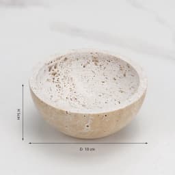 Beige Travertine Sphere Mubkhar Incense Burner Home Decoration Natural Marble Stone Religious Round Ornament Incense Burner