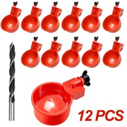 10/20/30Pcs Chicken Waterer Cups Chicken Feeder Cup for Chicken Duck Turkey Rabbit,3/8 Inch Thread Poultry Watering Feeder