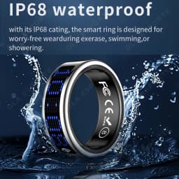 Call ID Reminder Smart Ring Display Screen Touch,Tasbih Counter,Health Manager,5ATM Waterproof Multiple Sport Mode MenWomen HT30