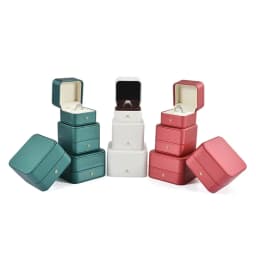 High Quality PU Leather Jewely Boxes Necklace Bangle Bracelet Ring Gift Packaing Case with Custom Logo