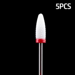 5pcs Ceramic Milling Cutter For Manicure Set Nail Drill Bit Mill Manicure Machine Pedicure Tools for Removing Gel File 3/32 Inch