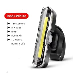 Rechargeable Bicycle Tail Light Solar Power Bike Rear Light Long Endurance Road Cycling Warning Flashlight Taillight MTB Lamp