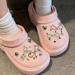 Elegant Ballet White Bowknot Shoes Charms Set Summer 2026 Korean Sandals Clogs Flower Accessories DIY Woman's Shoes Decorations