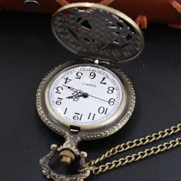 Alchemist Hollow Steampunk Quartz Pocket Watch Bronze Case Necklace Pendant Clock Chain Men's and Women's Christmas Gift Reloj