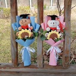 Graduation Bear Plush Toy Cute Teddy Bear Soft Doll Bouquet Valentine Christmas Birthday Gift