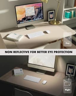 Double-Sided Desk Pad, Leather Desk Mat, Eco Cork Desk Pad Protector, Large Mouse Pad Waterproof Desk Writing Pad for Office