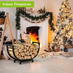 Steel Indoor Firewood Rack Multi-purpose Log Holder Rust Proof For Backyard Deck Fireplace Campfire Kindling Storage Tool