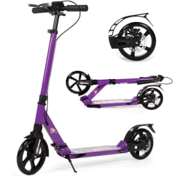 Kick Scooter for Teens & Adults, 200mm Big Wheels for Adults with Disc Brakes, Adult Scooter with Carry Strap