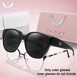 Over Glasses with Box Cover Over Myopia Eyeglasses Unisex Round Shades with UV Protection Outdoor Sports Fishing Hiking Cycling
