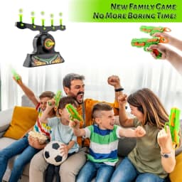 Newly Upgraded Luminous Electric Floating Target Children's Shooting Competition Soft Sponge Toy Gun Set Outdoor Sports Toy Gift