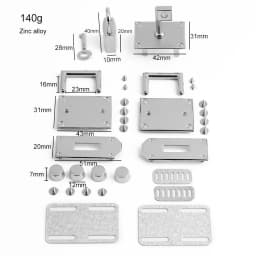 1/5Sets Gold,Silver Metal Rectangle Turn Lock Twist Clasp For Leather Craft Handbags Shoulder Bags Buckles Hardware Accessories