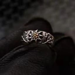 925 silver Original Art Style Flower Exquisite Edelweiss Rings for Women Fashion Light Luxury Suitable for Daily Wearing Jewelry